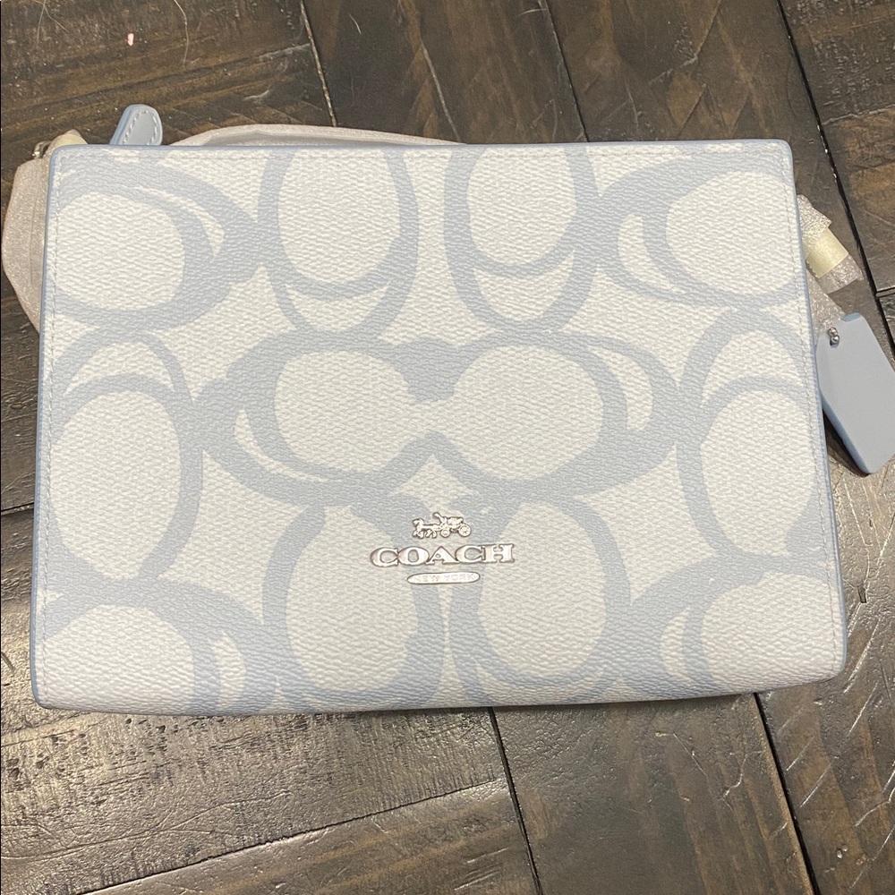 Coach Light Gray Signature Wristlet